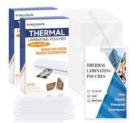 XUWAIDSGN 200 Pieces 5 Mil 2 1/2" x 4 1/4" Laminating Luggage Tags with Loops Thermal Lanyard Laminating Pouches Resealable for Work Permits Pass Cards Student ID Cards (200, 5 Mil)