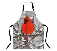 Xuwenz Apron for Women Men 003, Red Cardinal, 31 X 27 Inch