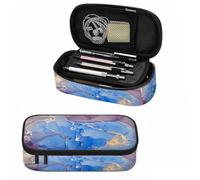 Xuwenz Colorful Marble Pen Bag Abstract Alcohol Ink Modern Art Organizer Stationery Box Makeup Pencil Case Office Supply for Adults