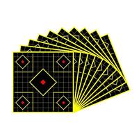 XUWEWI 12 Inch Bright Chevron Fluorescent Yellow Aiming Reaction Target Self-Adhesive Sticker For Shooting Training
