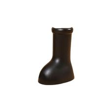 XUWEWI Adult Rain Boots Rain Boots Thick Bottom Big Round Head Flat One-step Cartoon(Black,34)