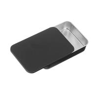 XUWEWI Metal Pencil Case 2pcs Metal Rectangular Empty Tin Box Tinplate Push Candy Pill Cases Bins Hinged Containers Small Organizer Storage(Black)