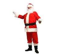 XUWEWI Santa Claus Costume Santa Claus Cosplay Costume Christmas New Year Men Costumes Red Deluxe Classic Adults Xmas Set Carnival Party RolePlay Suits(M,11PCS)