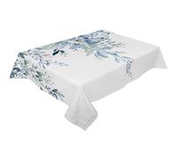 XUWEWI Watercolor Green Leaves Waterproof Tablecloth Wedding Party Rectangular Holiday Decor Table Cover For Weddings And Parties(Blue,153x305cm Tablecloth)