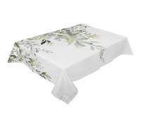 XUWEWI Watercolor Green Leaves Waterproof Tablecloth Wedding Party Rectangular Holiday Decor Table Cover For Weddings And Parties(Green,153x153cm Tablecloth)