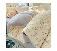 XUWEWI Winter Milk Velvet Plush Quilt Cover Set Engraved Double Sided Thermal Bed For Dormitory Home Cozy Bedding for Duvet Cover Sets(Color 7,4PCS 1.5m bed)