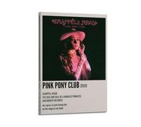 XUWSEWNE Pink Pony Club Chappell Roan1 Posters Vintage Wall Art Canvas Aesthetic Poster Music And Movies Decorative Painting for Living Room Bed Room 16x24inch(40x60cm) Frame-style