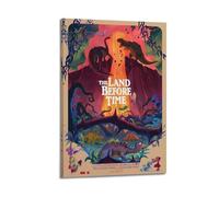 XUWSEWNE The Land Before Time Posters Vintage Wall Art Canvas Aesthetic Poster Music And Movies Decorative Painting for Living Room Bed Room 08x12inch(20x30cm) Frame-style
