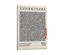 XUWSEWNE Yayoi Kusama Posters Vintage Wall Art Canvas Aesthetic Poster Music And Movies Decorative Painting for Living Room Bed Room 24x36inch(60x90cm) Frame-style