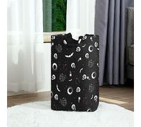 XUWU Laundry Basket Collapsible Laundry Hamper Folding Washing Bin Organizer Baskets with Handle for Dirty Cloth Toy, Skull Cat Moon Skull