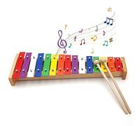 XUXHOU 15 Notes Xylophone, Colorful Metal Educational Hand Knock Piano for Kids Early Music Learning