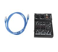 XUXHOU 2 Channel Sound Card Mixing Console, Mini Digital DJ Mixer with Built in 48V Phantom Power, USB Powered for Home Studio Recording Karaoke Live Broadcast