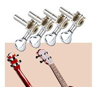 XUXHOU 4Pcs Ukulele Tuning Pegs Set 2 Left 2 Right Open Gear Knobs with Metal Construction for Ukulele Replacement and String Adjustment (Silver)