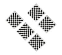 XUXHOU 5PCS Chess Boards, 13.8 Inch PU Leather Rollable Chessboard Portable International Chess Mat with Classic Checkered Pattern, for Travel Camping Family Games