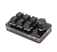 XUXHOU 6 Key Keyboard with 1 Hand Programmable Wired Connection with Knob for the Blue Passenger Employees (Black)