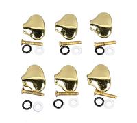 XUXHOU 6 Pcs Metal Guitar Tuning Pegs Machine Heads Guitar Tuner Buttons with Fishtail Shape Comfortable Grip for Electric Replacement (Gold)