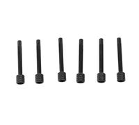 XUXHOU 6pcs Electric Guitar String Lock Screws, Brass Material Tremolo Bridge Saddle Clamp, with Direct Through Screw Design, for Guitar Parts Accessories Replacement (Black)