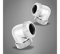 XUXHOU 90 Degrees Double Hard Pipe Connector for PETG Water Cooling Tubes Heat Dissiperation for Computer (Silver)