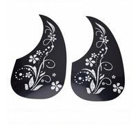 XUXHOU Acoustic Guitar Pickguard, Water Drop Shape Scratch Protection Plate with 2 Pieces Clear Plastic Guards, for 40 41 Inch Acoustic Electric Guitar (Grass)