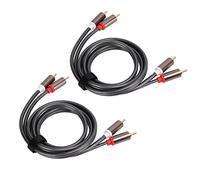 XUXHOU Audio Cables Cables Cable 2 Pack 3.3ft with Gold Plated Connectors Heavy Duty Shielded for Subwoofer Amplifier Home Audio System