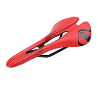 XUXHOU Bicycle Saddle, Breathable Hollow Cycling Seat with High Elastic Polyurethane Foam Pad for Road Bike and Long Distance Riding (Red Black)