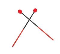 XUXHOU Carbon Fiber Marimba Mallets Medium Hard Round Head for Bass Percussion Instruments with Cotton Thread for Clear Sound (Red Head)