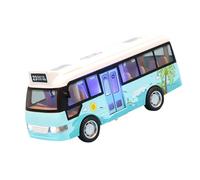 XUXHOU Diecast City Bus Toy with Light Up Open Doors Sound and Light Effects Pull Back for Kids Boys Girls 3+ Years Old (Blue)