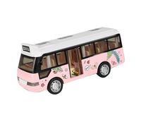XUXHOU Diecast City Bus Toy with Light Up Open Doors Sound and Light Effects Pull Back for Kids Boys Girls 3+ Years Old (Pink)