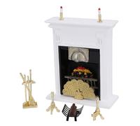 XUXHOU Dollhouse Miniature Fireplace, 1 12 Scale Fireplace Decor with Solid Wood Craftsmanship, for Dollhouse Furniture
