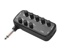 XUXHOU Electric Guitar Amplifier Portable Mini Headphone Bass Amplifier 3 Built-in Simulations Multiple Modulation Tones for Performers Black (Guitar)