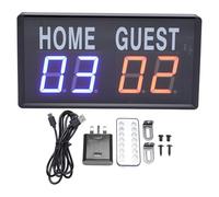 XUXHOU Electronic Digital Scoreboard, Portable LED Score Keeper with Remote Control USB Power Supply for Volleyball Badminton Game (UK Plug)