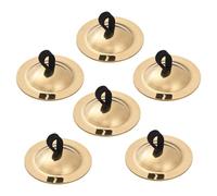 XUXHOU Finger Cymbals for Belly Dancing, 6-Pack Copper Cymbals 5.5cm | Brass Construction, Secure Elastic Sleeves, Rhythmic Sound for Dance Parties, 5.5cm Diameter per Pair