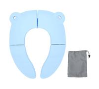 XUXHOU Foldable Potty Seat, PP Material Quick Drying Design (Blue) | 6 Anti Slip Pads, 2 Stabilizing Tabs, Discreet Carrying Pouch, Easy Storage Quick Access, Easy Hanging, for Toddlers