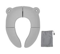 XUXHOU Foldable Potty Seat, PP Material Quick Drying Design (Gray) | 6 Anti Slip Pads, 2 Stabilizing Tabs, Discreet Carrying Pouch, Easy Storage Quick Access, Easy Hanging, for Toddlers