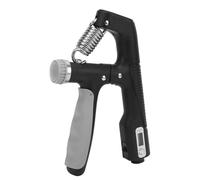 XUXHOU Hand Grip Strengthener, Adjustable 10-100kg with 4 Digit Digital Counter and Comfortable Curved Handle for Forearm Strength Training, Rock, Tennis (Black)