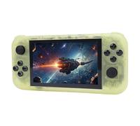 XUXHOU Handheld Game Console, ABS 128GB 5.0 Inch 19+ Emulators RG50XX Retro Game Console for HD Multimedia Interface TV Output (Transparent Yellow)