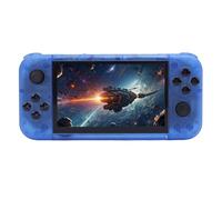 XUXHOU Handheld Game Console, ABS 128GB 5.0 Inch 19+ Emulators RG50XX Retro Game Console for HD Multimedia Interface TV Output (Transparent Blue)
