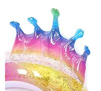 XUXHOU Inflatable Swim Ring with Sparkling Queen Crown, 100cm Thickened | 39.4in Queen Crown Swim Ring for Pool Games, Eco-friendly Non-toxic Material, Safe Air Plug Design