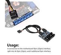 XUXHOU Male USB Head Fragmentation Cable of 9 PIN for the Base Plate 1 to 4 Women, 1 to 4 Interface Multiplier, Plastic + Metal Material - Computer Diver Lover