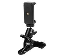 XUXHOU Metal Guitar Phone Holder for Live Broadcast Bracket, Headstock Phone Clamp/Holder for Ukulele, Bass Clamp, Guitar Supplies for Convenient Online Video Courses, Metal + Plastic, Black