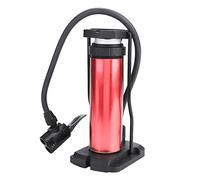 XUXHOU Mini Bike Pump Motorcycle Pump Foot Portable Aluminum Alloy Bicycle with Foot Activated Design for Road Bike Mountain Electric Bicycle Motorcycle Sports Balls (Red)