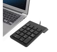 XUXHOU Mini Digital Financial Accounting Keyboard for Data Entry, 18 Key Cable Keyboard, Solid and Curved Design, Suitable for Trips, Black ABS Plastic (Black)