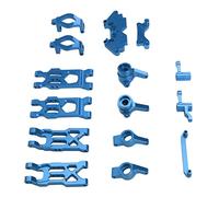 XUXHOU RC Car Steering Group Assembly Set, Aluminum Alloy Steering Parts with Improved Performance and Durability, for HBX 1/18 18859 18858 18857 18856 RC Car (Blue)