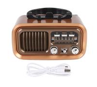 XUXHOU Retro Speaker, Portable AM FM Radio Retro Radio Speaker Memory Card USB Playback for Outdoor Camping (Gold)