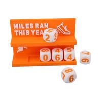 XUXHOU Running Tracker, Desk Running Mileage Tracker Numeral Blocks Marathon 5K 10K Training Decor with Sophisticated Design for Runner's (Orange)