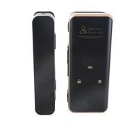 XUXHOU Smart Glass Door Fingerprint Lock with Attendance for Home Office, Biometric Electronic Entry Lock, Frameless Glass Door Security System