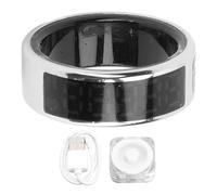 XUXHOU Smart Ring, Fitness Ring Tracker Men Women Touch Screen Health Exercise Redord Steps with Charging Bay Silver for Climbing Cycling (ID 20.7mm / 0.81in)