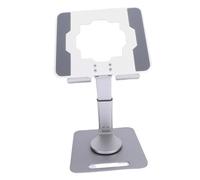 XUXHOU Tablet Stand, Aluminum Alloy 360 Degree Rotating Foldable Adjustable Tablet Holder Hollow Out Heat Dissipation for Live Streaming Drawing (Silver)