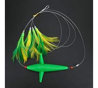XUXHOU Tuna Fishing Lure, Feather Plastic Bait for Large Pelagic Fish | Feather Chain Design, 145g Weight, Ideal for Bluefin or Yellowfin Tuna, Blue and Green Color Options