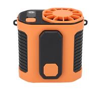 XUXHOU Waist Fan, USB Rechargeable Portable Cooling Fan with LED Light and 10 Adjustable Wind Levels, for Outdoor Travel Work Gardening (Orange)